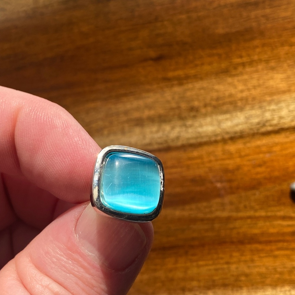 Elegant Silver and Blue Cuff Links
